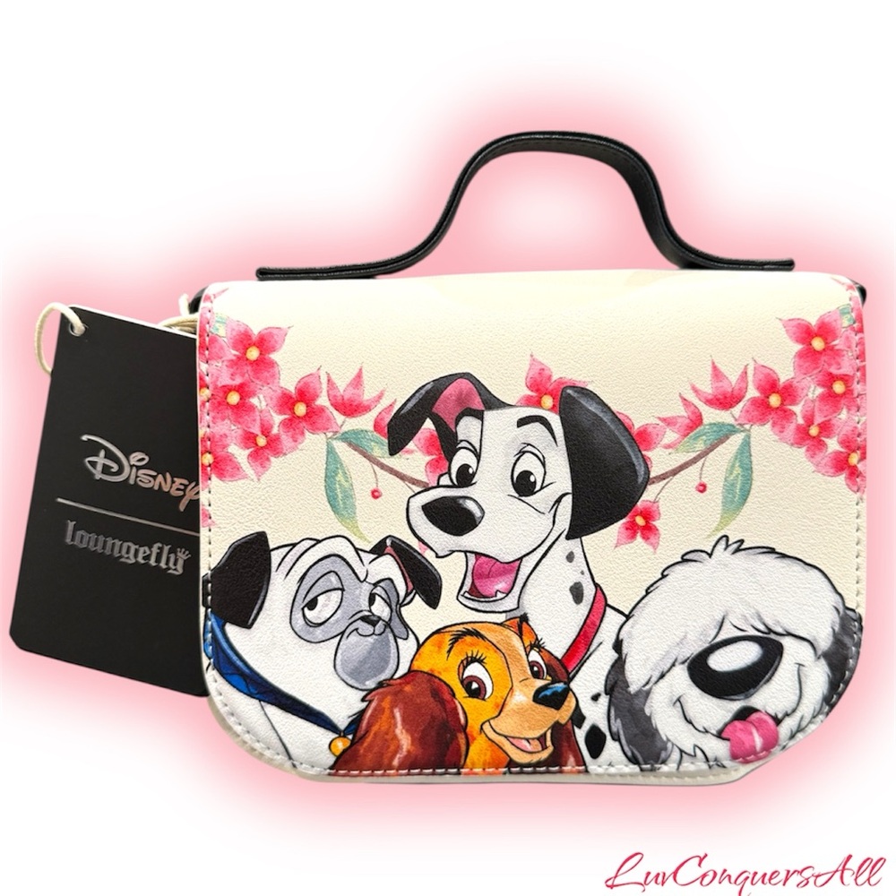 Loungefly Disney Dogs Floral Mini Crossbody Bag